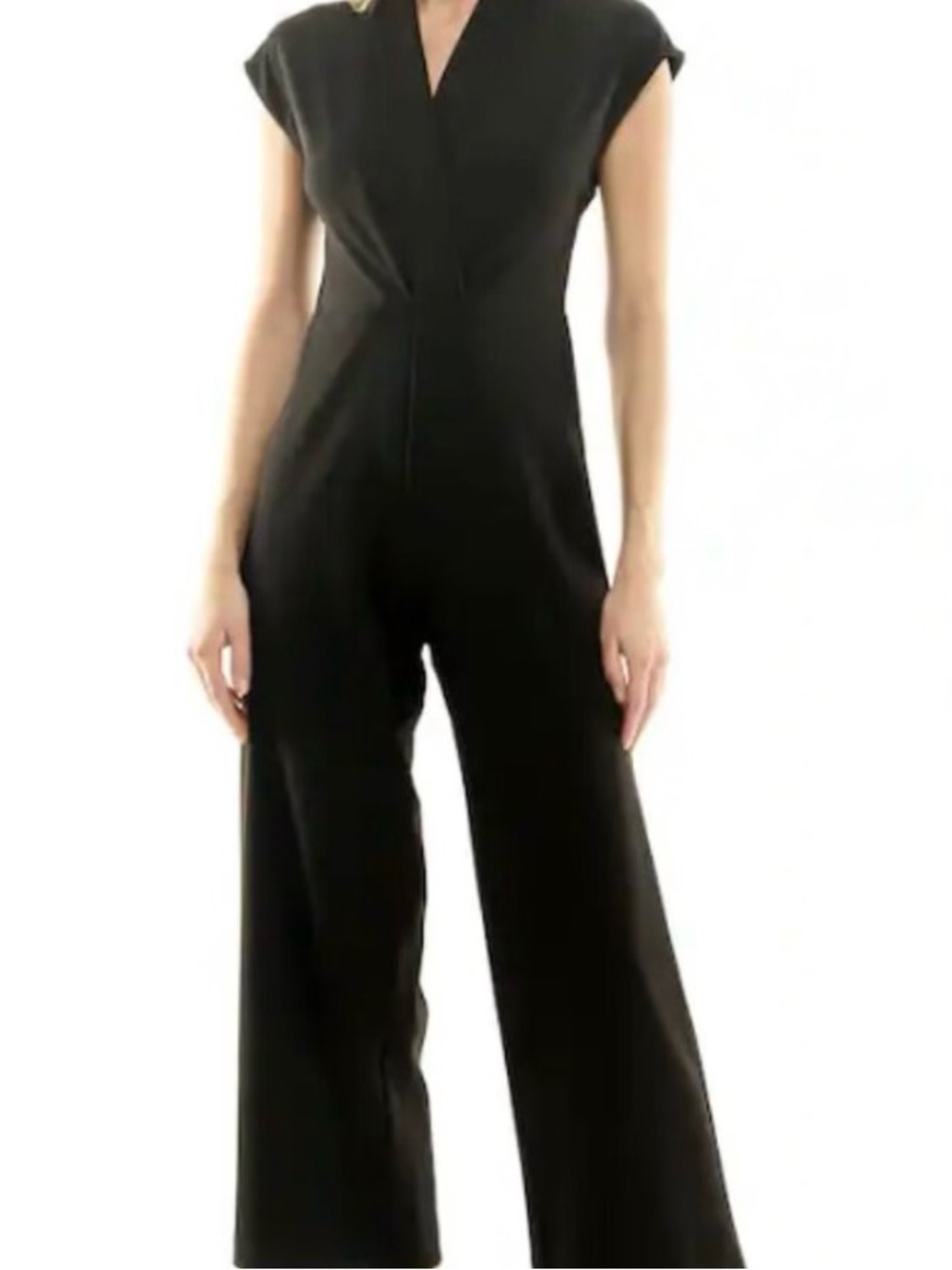 Nicole Miller Black Sleeveless V-Neck Dressy Evening Jumper